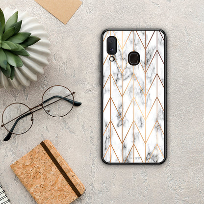 Marble Gold Geometric - Samsung Galaxy M20 θήκη