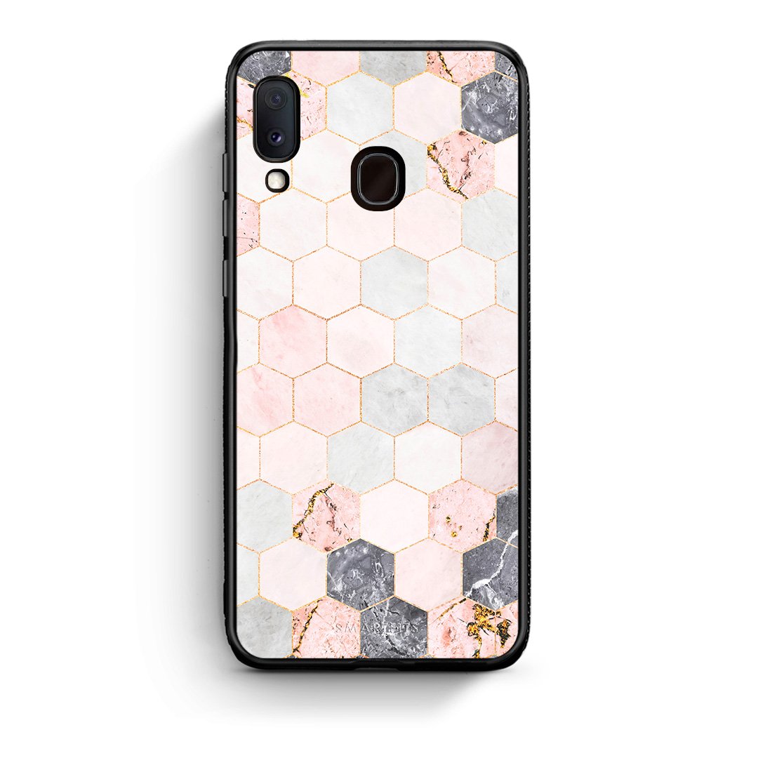 4 - Samsung Galaxy M20 Hexagon Pink Marble case, cover, bumper