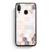 Thumbnail for 4 - Samsung Galaxy M20 Hexagon Pink Marble case, cover, bumper