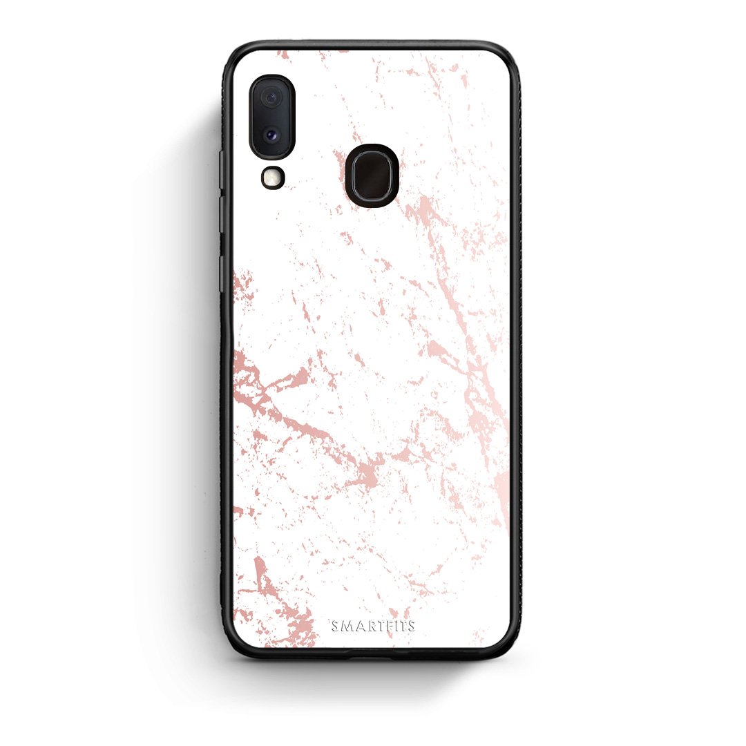 116 - Samsung Galaxy M20 Pink Splash Marble case, cover, bumper