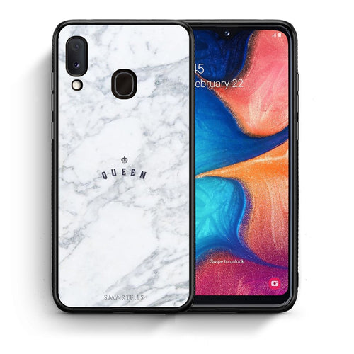 Θήκη Samsung A20e Queen Marble από τη Smartfits με σχέδιο στο πίσω μέρος και μαύρο περίβλημα | Samsung A20e Queen Marble case with colorful back and black bezels