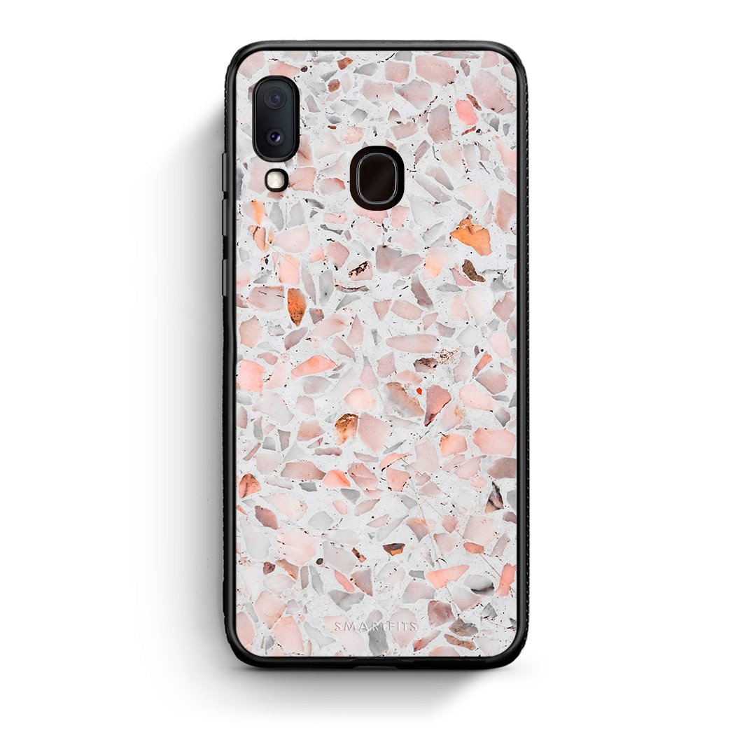 Samsung A20e Marble Terrazzo θήκη από τη Smartfits με σχέδιο στο πίσω μέρος και μαύρο περίβλημα | Smartphone case with colorful back and black bezels by Smartfits