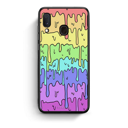 Samsung A20e Melting Rainbow θήκη από τη Smartfits με σχέδιο στο πίσω μέρος και μαύρο περίβλημα | Smartphone case with colorful back and black bezels by Smartfits