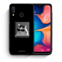 Thumbnail for Θήκη Samsung A20e Meme Cat από τη Smartfits με σχέδιο στο πίσω μέρος και μαύρο περίβλημα | Samsung A20e Meme Cat case with colorful back and black bezels