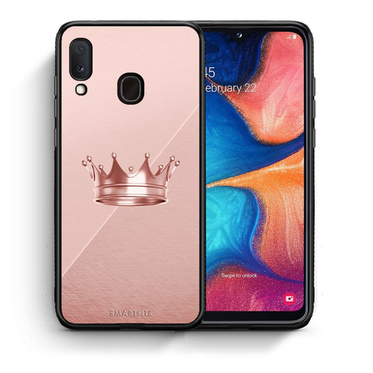 Θήκη Samsung Galaxy A30 Crown Minimal από τη Smartfits με σχέδιο στο πίσω μέρος και μαύρο περίβλημα | Samsung Galaxy A30 Crown Minimal case with colorful back and black bezels