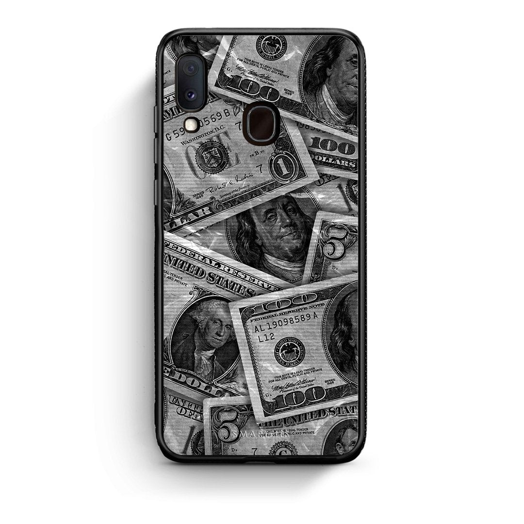 Samsung Galaxy A30 Money Dollars θήκη από τη Smartfits με σχέδιο στο πίσω μέρος και μαύρο περίβλημα | Smartphone case with colorful back and black bezels by Smartfits