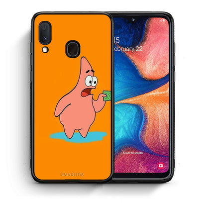Θήκη Αγίου Βαλεντίνου Samsung Galaxy A30 No Money 1 από τη Smartfits με σχέδιο στο πίσω μέρος και μαύρο περίβλημα | Samsung Galaxy A30 No Money 1 case with colorful back and black bezels