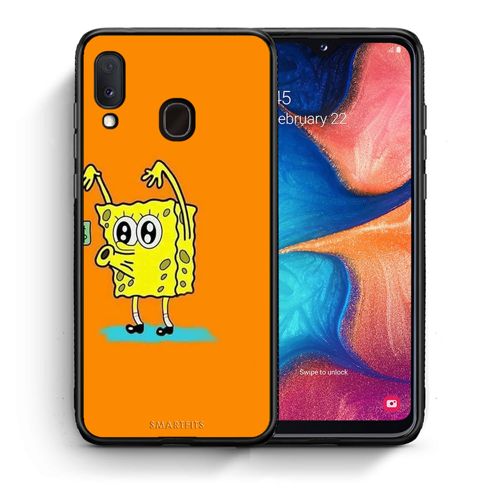 Θήκη Αγίου Βαλεντίνου Samsung Galaxy A30 No Money 2 από τη Smartfits με σχέδιο στο πίσω μέρος και μαύρο περίβλημα | Samsung Galaxy A30 No Money 2 case with colorful back and black bezels
