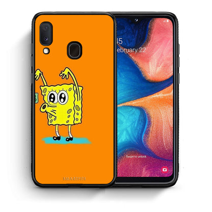 Θήκη Αγίου Βαλεντίνου Samsung Galaxy A30 No Money 2 από τη Smartfits με σχέδιο στο πίσω μέρος και μαύρο περίβλημα | Samsung Galaxy A30 No Money 2 case with colorful back and black bezels