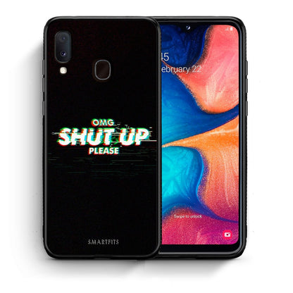Θήκη Samsung Galaxy A30 OMG ShutUp από τη Smartfits με σχέδιο στο πίσω μέρος και μαύρο περίβλημα | Samsung Galaxy A30 OMG ShutUp case with colorful back and black bezels