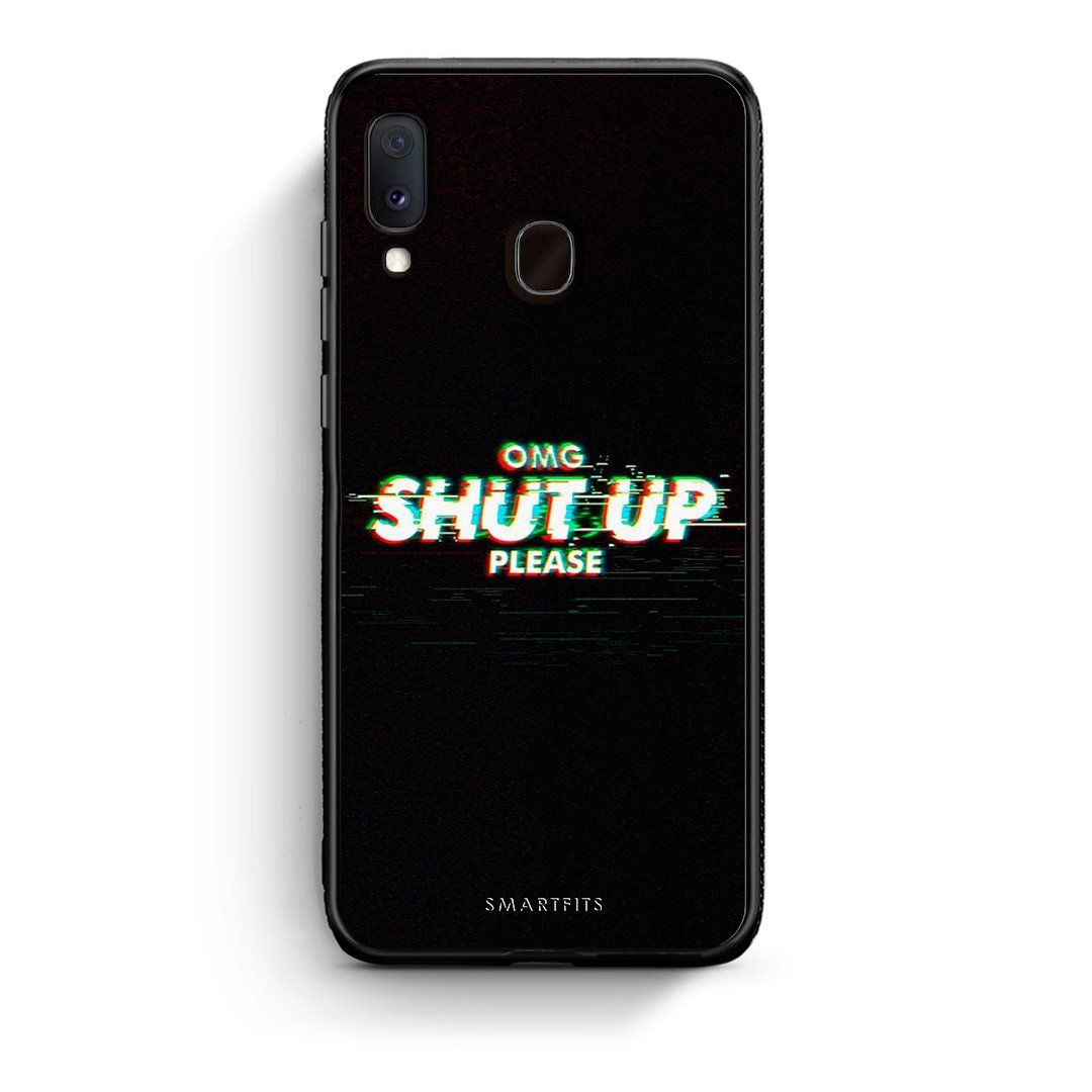 Samsung Galaxy M20 OMG ShutUp θήκη από τη Smartfits με σχέδιο στο πίσω μέρος και μαύρο περίβλημα | Smartphone case with colorful back and black bezels by Smartfits