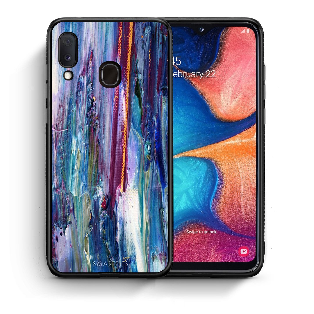 Θήκη Samsung Galaxy M20 Winter Paint από τη Smartfits με σχέδιο στο πίσω μέρος και μαύρο περίβλημα | Samsung Galaxy M20 Winter Paint case with colorful back and black bezels