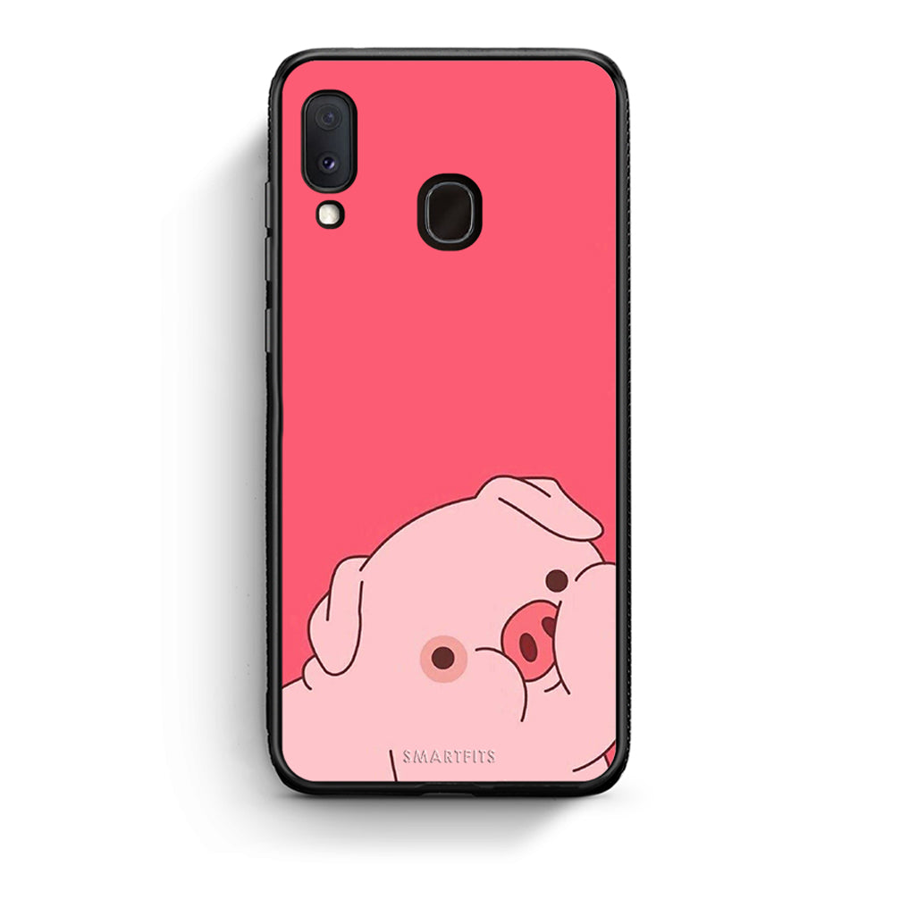 Samsung Galaxy M20 Pig Love 1 Θήκη Αγίου Βαλεντίνου από τη Smartfits με σχέδιο στο πίσω μέρος και μαύρο περίβλημα | Smartphone case with colorful back and black bezels by Smartfits