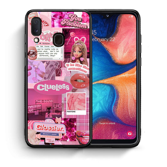 Θήκη Αγίου Βαλεντίνου Samsung Galaxy M20 Pink Love από τη Smartfits με σχέδιο στο πίσω μέρος και μαύρο περίβλημα | Samsung Galaxy M20 Pink Love case with colorful back and black bezels