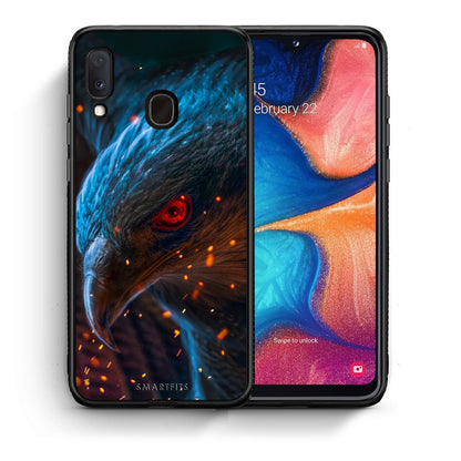 Θήκη Samsung A20e Eagle PopArt από τη Smartfits με σχέδιο στο πίσω μέρος και μαύρο περίβλημα | Samsung A20e Eagle PopArt case with colorful back and black bezels