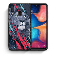 Thumbnail for Θήκη Samsung Galaxy M20 Lion Designer PopArt από τη Smartfits με σχέδιο στο πίσω μέρος και μαύρο περίβλημα | Samsung Galaxy M20 Lion Designer PopArt case with colorful back and black bezels