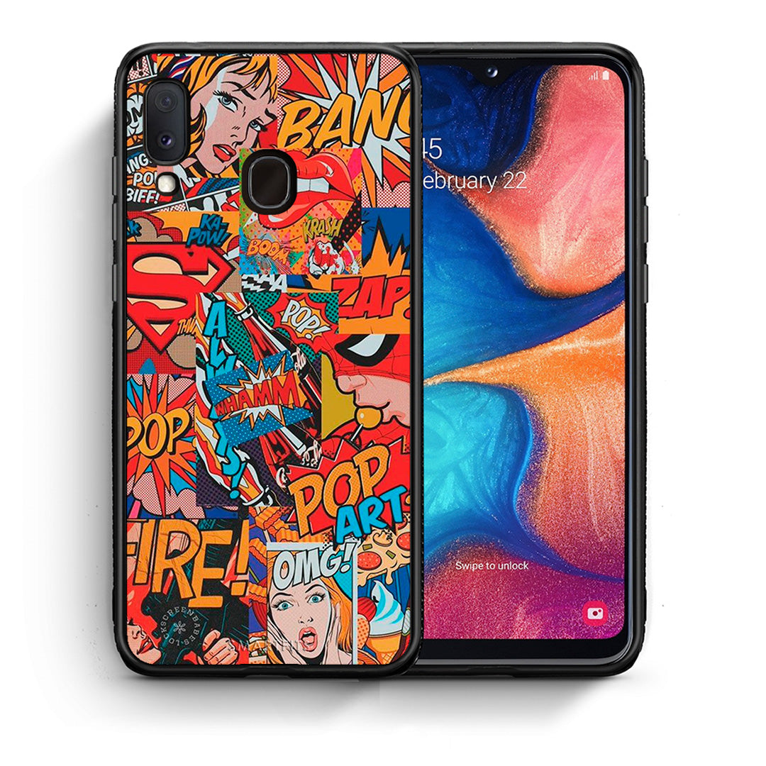 Θήκη Samsung Galaxy M20 PopArt OMG από τη Smartfits με σχέδιο στο πίσω μέρος και μαύρο περίβλημα | Samsung Galaxy M20 PopArt OMG case with colorful back and black bezels