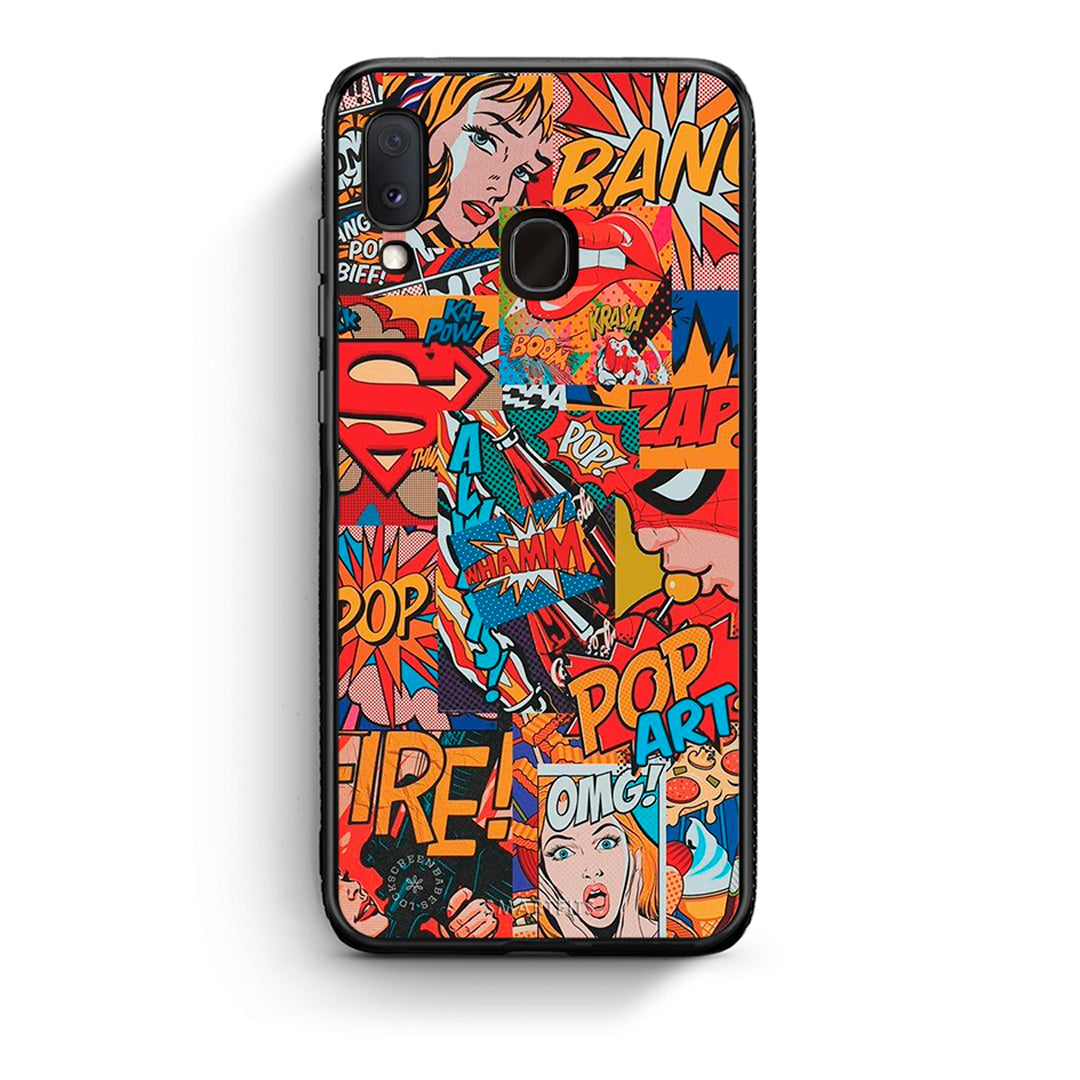 Samsung Galaxy M20 PopArt OMG θήκη από τη Smartfits με σχέδιο στο πίσω μέρος και μαύρο περίβλημα | Smartphone case with colorful back and black bezels by Smartfits