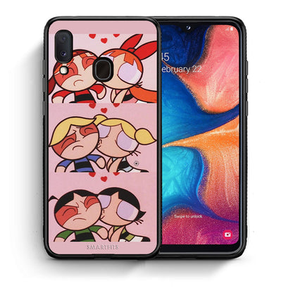 Θήκη Αγίου Βαλεντίνου Samsung Galaxy A30 Puff Love από τη Smartfits με σχέδιο στο πίσω μέρος και μαύρο περίβλημα | Samsung Galaxy A30 Puff Love case with colorful back and black bezels