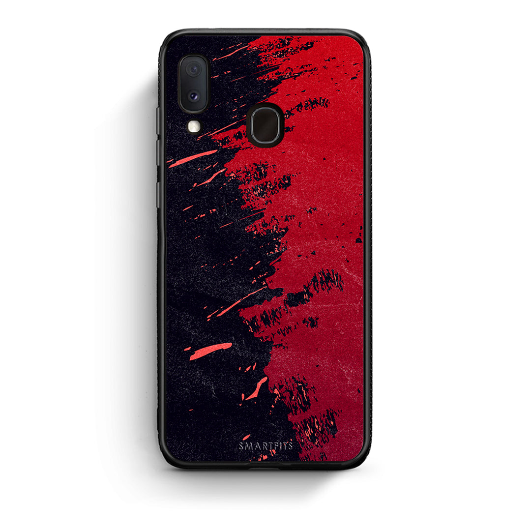 Samsung A20e Red Paint Θήκη Αγίου Βαλεντίνου από τη Smartfits με σχέδιο στο πίσω μέρος και μαύρο περίβλημα | Smartphone case with colorful back and black bezels by Smartfits
