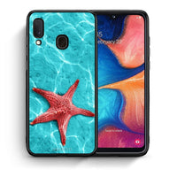 Thumbnail for Θήκη Samsung A20e Red Starfish από τη Smartfits με σχέδιο στο πίσω μέρος και μαύρο περίβλημα | Samsung A20e Red Starfish case with colorful back and black bezels