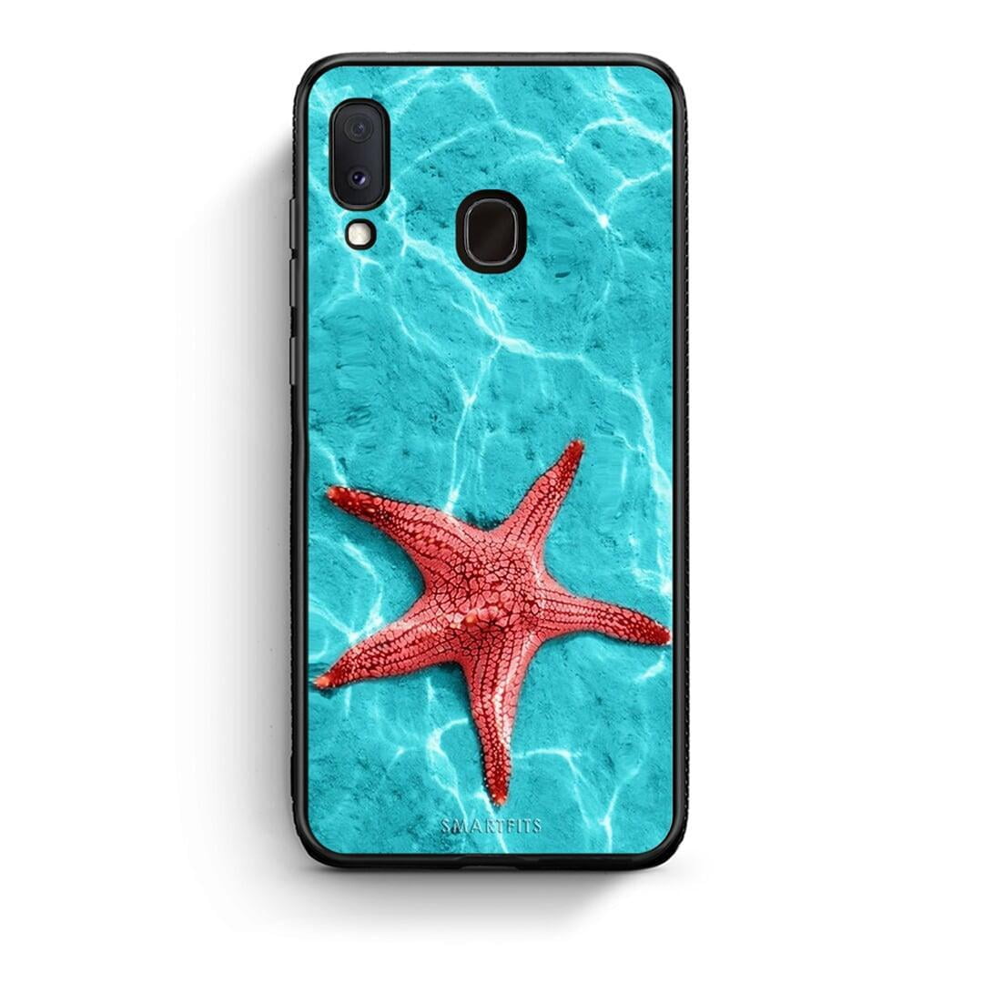 Samsung A20e Red Starfish Θήκη από τη Smartfits με σχέδιο στο πίσω μέρος και μαύρο περίβλημα | Smartphone case with colorful back and black bezels by Smartfits