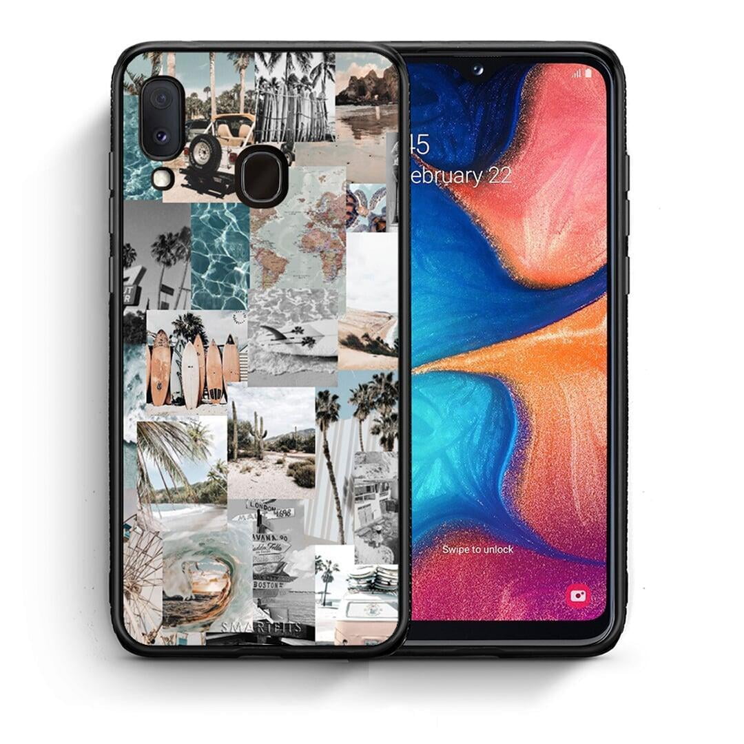 Θήκη Samsung A20e Retro Beach Life από τη Smartfits με σχέδιο στο πίσω μέρος και μαύρο περίβλημα | Samsung A20e Retro Beach Life case with colorful back and black bezels