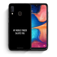 Thumbnail for Θήκη Samsung A20e Salute από τη Smartfits με σχέδιο στο πίσω μέρος και μαύρο περίβλημα | Samsung A20e Salute case with colorful back and black bezels