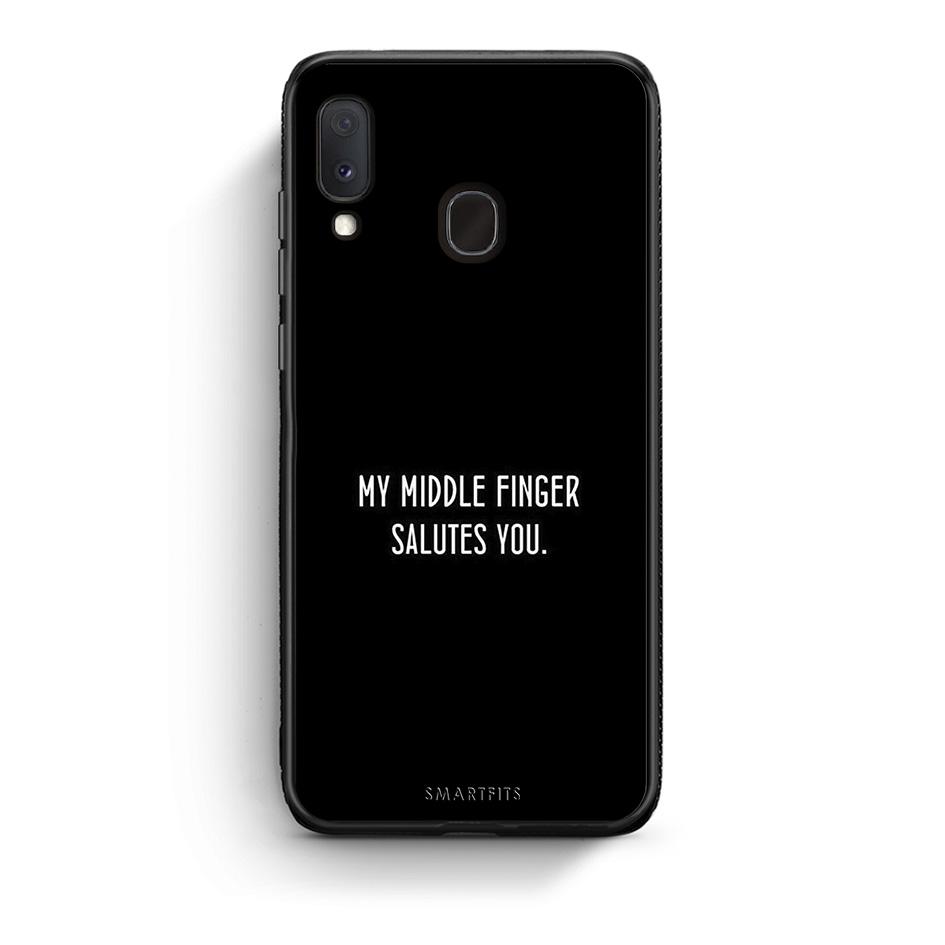 Samsung A20e Salute θήκη από τη Smartfits με σχέδιο στο πίσω μέρος και μαύρο περίβλημα | Smartphone case with colorful back and black bezels by Smartfits