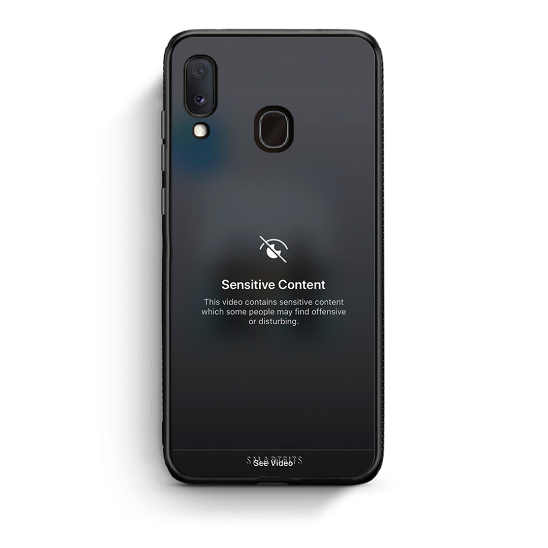 Samsung A20e Sensitive Content θήκη από τη Smartfits με σχέδιο στο πίσω μέρος και μαύρο περίβλημα | Smartphone case with colorful back and black bezels by Smartfits