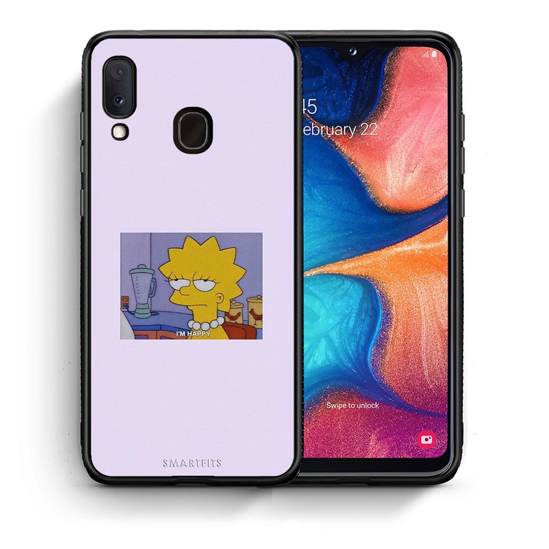 Θήκη Samsung Galaxy A30 So Happy από τη Smartfits με σχέδιο στο πίσω μέρος και μαύρο περίβλημα | Samsung Galaxy A30 So Happy case with colorful back and black bezels
