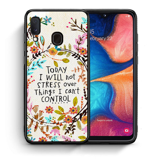 Θήκη Samsung Galaxy M20 Stress Over από τη Smartfits με σχέδιο στο πίσω μέρος και μαύρο περίβλημα | Samsung Galaxy M20 Stress Over case with colorful back and black bezels