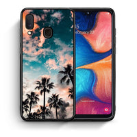 Thumbnail for Θήκη Samsung A20e Sky Summer από τη Smartfits με σχέδιο στο πίσω μέρος και μαύρο περίβλημα | Samsung A20e Sky Summer case with colorful back and black bezels