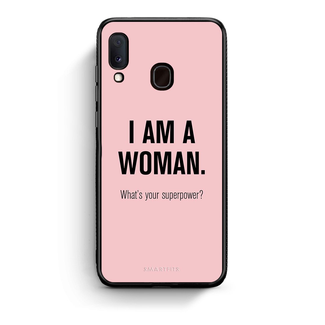 Samsung Galaxy A30 Superpower Woman θήκη από τη Smartfits με σχέδιο στο πίσω μέρος και μαύρο περίβλημα | Smartphone case with colorful back and black bezels by Smartfits