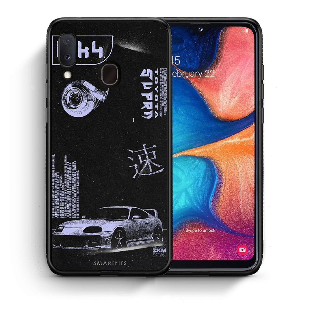 Θήκη Αγίου Βαλεντίνου Samsung A20e Tokyo Drift από τη Smartfits με σχέδιο στο πίσω μέρος και μαύρο περίβλημα | Samsung A20e Tokyo Drift case with colorful back and black bezels