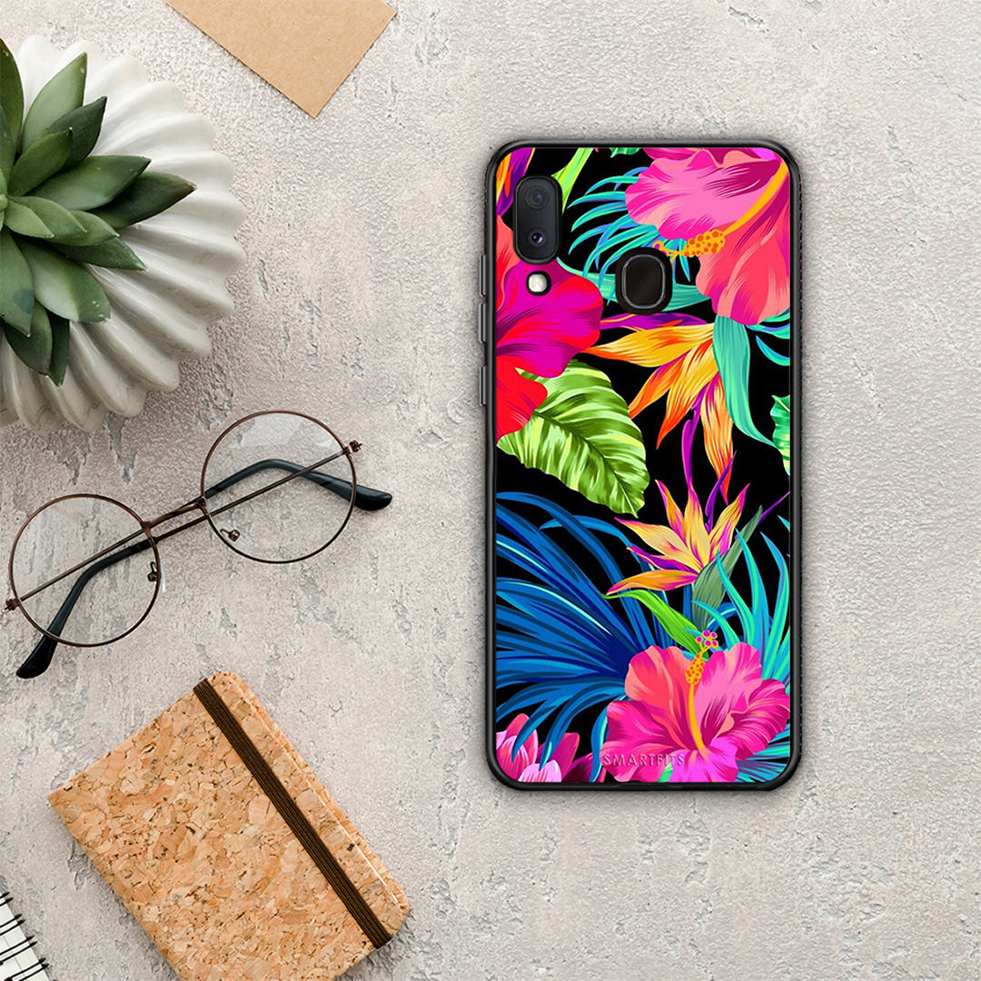 Tropical Flowers - Samsung Galaxy A20e θήκη