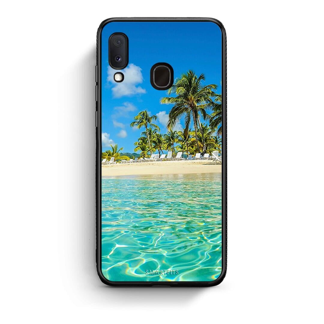 Samsung A20e Tropical Vibes Θήκη από τη Smartfits με σχέδιο στο πίσω μέρος και μαύρο περίβλημα | Smartphone case with colorful back and black bezels by Smartfits