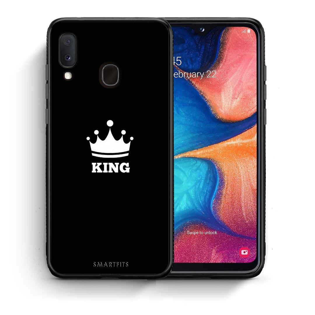 Θήκη Samsung A20e King Valentine από τη Smartfits με σχέδιο στο πίσω μέρος και μαύρο περίβλημα | Samsung A20e King Valentine case with colorful back and black bezels