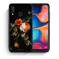 Thumbnail for Θήκη Samsung Galaxy A30 Vintage Roses από τη Smartfits με σχέδιο στο πίσω μέρος και μαύρο περίβλημα | Samsung Galaxy A30 Vintage Roses case with colorful back and black bezels