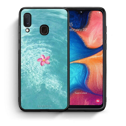 Θήκη Samsung Galaxy M20 Water Flower από τη Smartfits με σχέδιο στο πίσω μέρος και μαύρο περίβλημα | Samsung Galaxy M20 Water Flower case with colorful back and black bezels