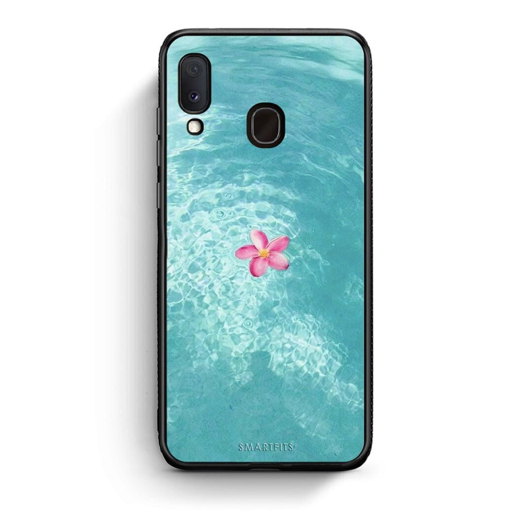 Samsung A20e Water Flower Θήκη από τη Smartfits με σχέδιο στο πίσω μέρος και μαύρο περίβλημα | Smartphone case with colorful back and black bezels by Smartfits