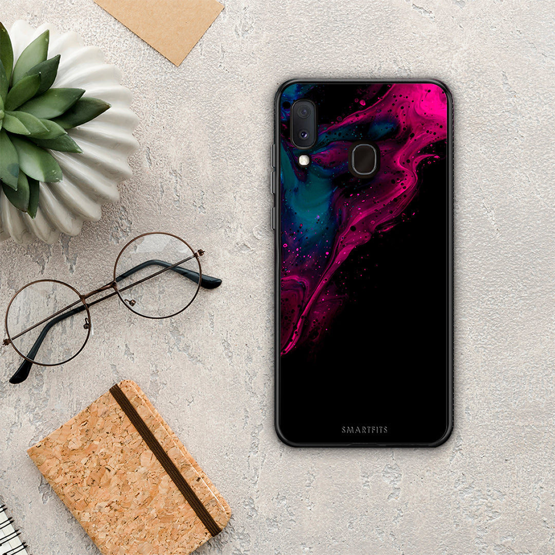 Watercolor Pink Black - Samsung Galaxy A30 θήκη