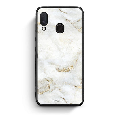 Samsung Galaxy M20 White Gold Marble θήκη από τη Smartfits με σχέδιο στο πίσω μέρος και μαύρο περίβλημα | Smartphone case with colorful back and black bezels by Smartfits