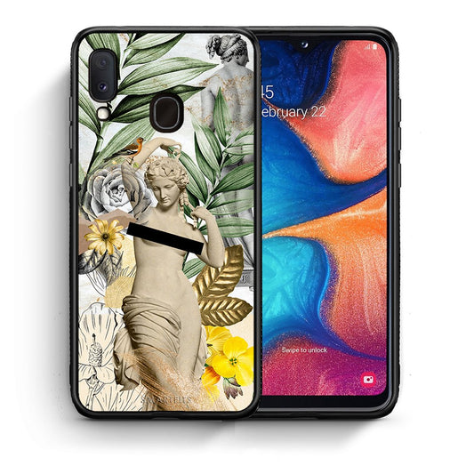 Θήκη Samsung Galaxy M20 Woman Statue από τη Smartfits με σχέδιο στο πίσω μέρος και μαύρο περίβλημα | Samsung Galaxy M20 Woman Statue case with colorful back and black bezels