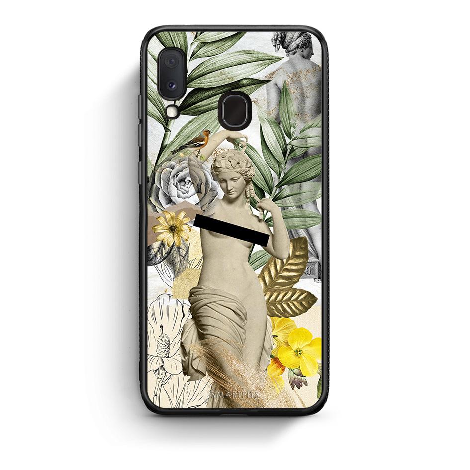 Samsung A20e Woman Statue θήκη από τη Smartfits με σχέδιο στο πίσω μέρος και μαύρο περίβλημα | Smartphone case with colorful back and black bezels by Smartfits