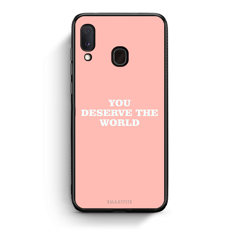 Samsung Galaxy A30 You Deserve The World Θήκη Αγίου Βαλεντίνου από τη Smartfits με σχέδιο στο πίσω μέρος και μαύρο περίβλημα | Smartphone case with colorful back and black bezels by Smartfits