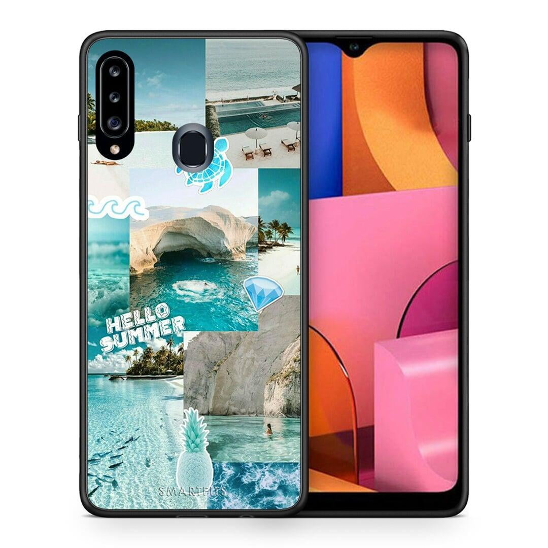 Θήκη Samsung Galaxy A20s Aesthetic Summer από τη Smartfits με σχέδιο στο πίσω μέρος και μαύρο περίβλημα | Samsung Galaxy A20s Aesthetic Summer case with colorful back and black bezels