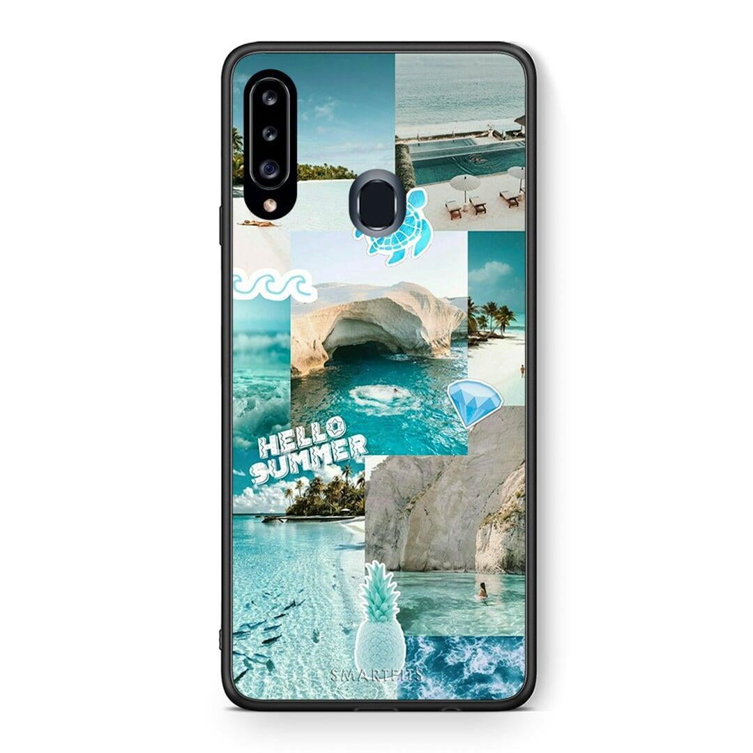 Θήκη Samsung Galaxy A20s Aesthetic Summer από τη Smartfits με σχέδιο στο πίσω μέρος και μαύρο περίβλημα | Samsung Galaxy A20s Aesthetic Summer case with colorful back and black bezels