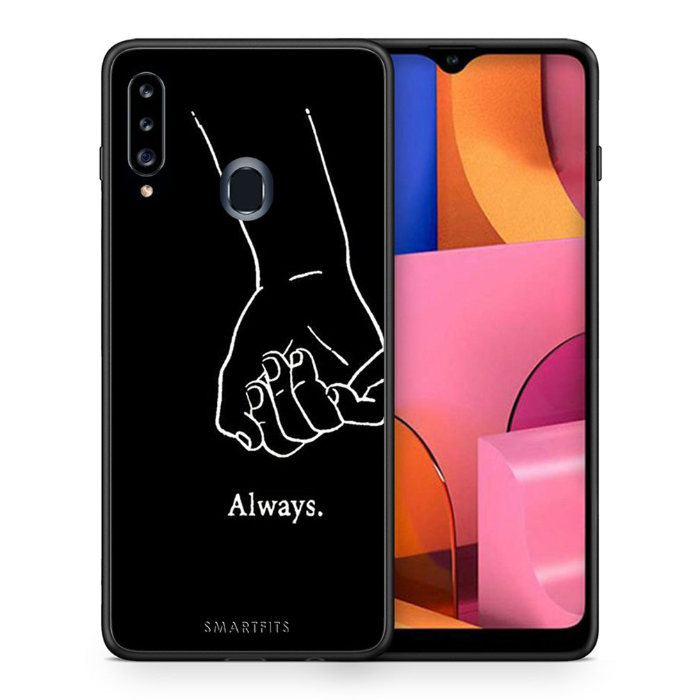 Θήκη Αγίου Βαλεντίνου Samsung Galaxy A20s Always & Forever 1 από τη Smartfits με σχέδιο στο πίσω μέρος και μαύρο περίβλημα | Samsung Galaxy A20s Always & Forever 1 case with colorful back and black bezels