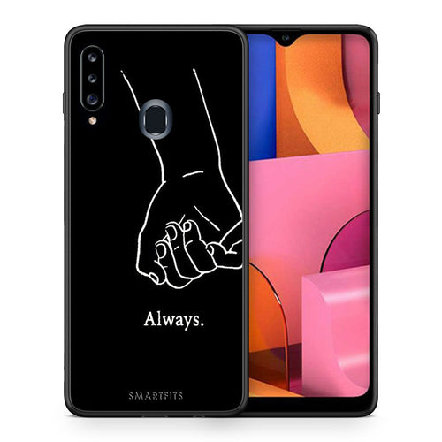 Θήκη Αγίου Βαλεντίνου Samsung Galaxy A20s Always & Forever 1 από τη Smartfits με σχέδιο στο πίσω μέρος και μαύρο περίβλημα | Samsung Galaxy A20s Always & Forever 1 case with colorful back and black bezels